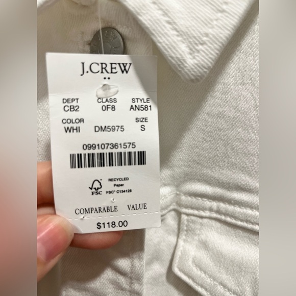 J.Crew Collared Denim Jacket NEW Small classic timeless - Picture 9 of 10